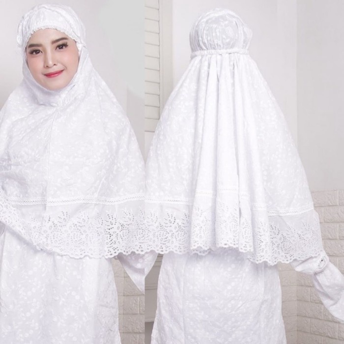 Bergo Haji / Umroh, Putih Premium Katun Xl Dan Jumbo