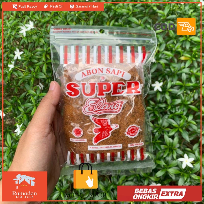 

ABON DAGING SAPI ASLI SUPER CAP ELANG 250 gram MURAH HALAL [PROMO] - Manis 100 gr