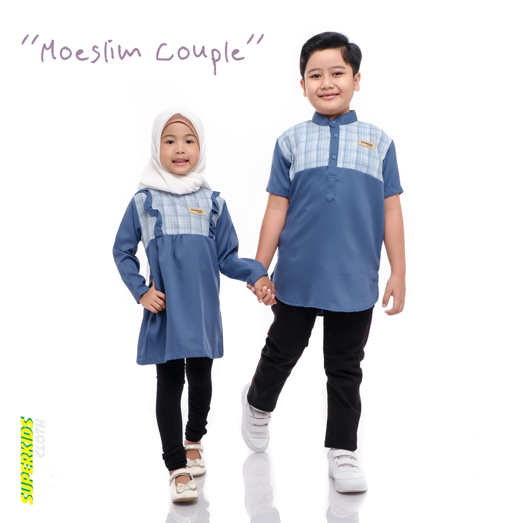 Baju Muslim Anak Perempuan Kotak-Kotak SUPERKIDSCLOTH 1-10 Tahun