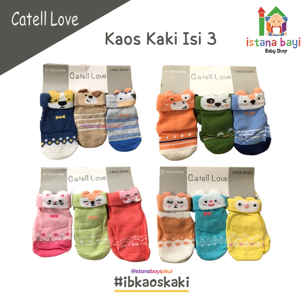 Carter Love - Catell Love kaos kaki 3D  3 in 1 - Kaos kaki murah isi 3 pasang