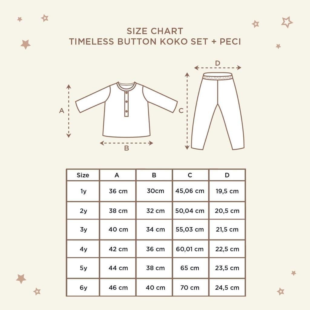 Little Palmerhaus Timeless Button Koko Set + Peci Raya Collection Baju Koko Anak