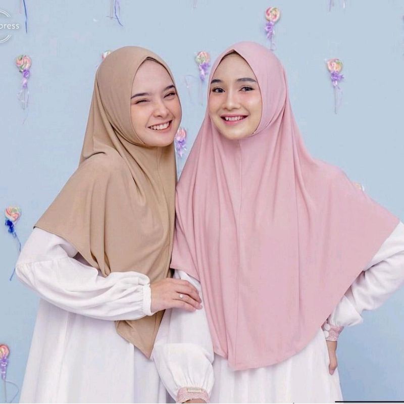 Hijab Bergo Malay Instan Jumbo Jersey XL