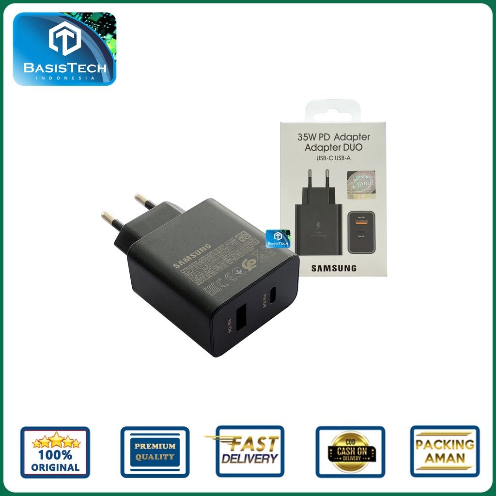 ADAPTER KEPALA CHARGER SAMSUNG 2 PORT TYPE C 35W ORIGINAL QUALITY