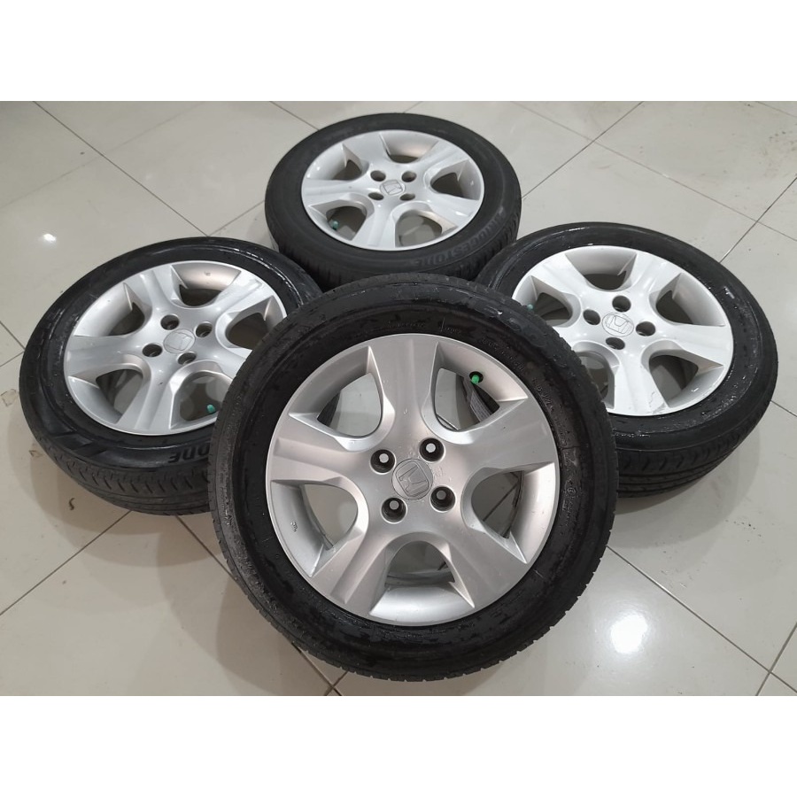 Velg Mobil Bekas Oem Murah STD JAZZ R15 4X100 + Ban 185 60 Ring 15 - Pelek standart original seken