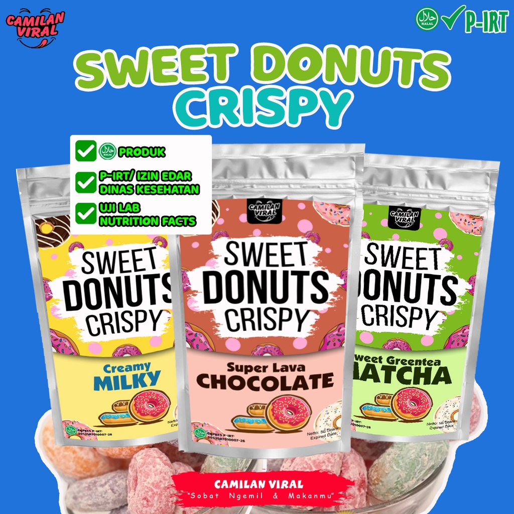 

☑️ (HALAL PIRT) - DONAT CRISPY / SWEET DONAT CRISPY / / DONAT KERING KRISPI / CEMILAN PAKET USAHA / CEMILAN VIRAL BY CAMILAN VIRAL