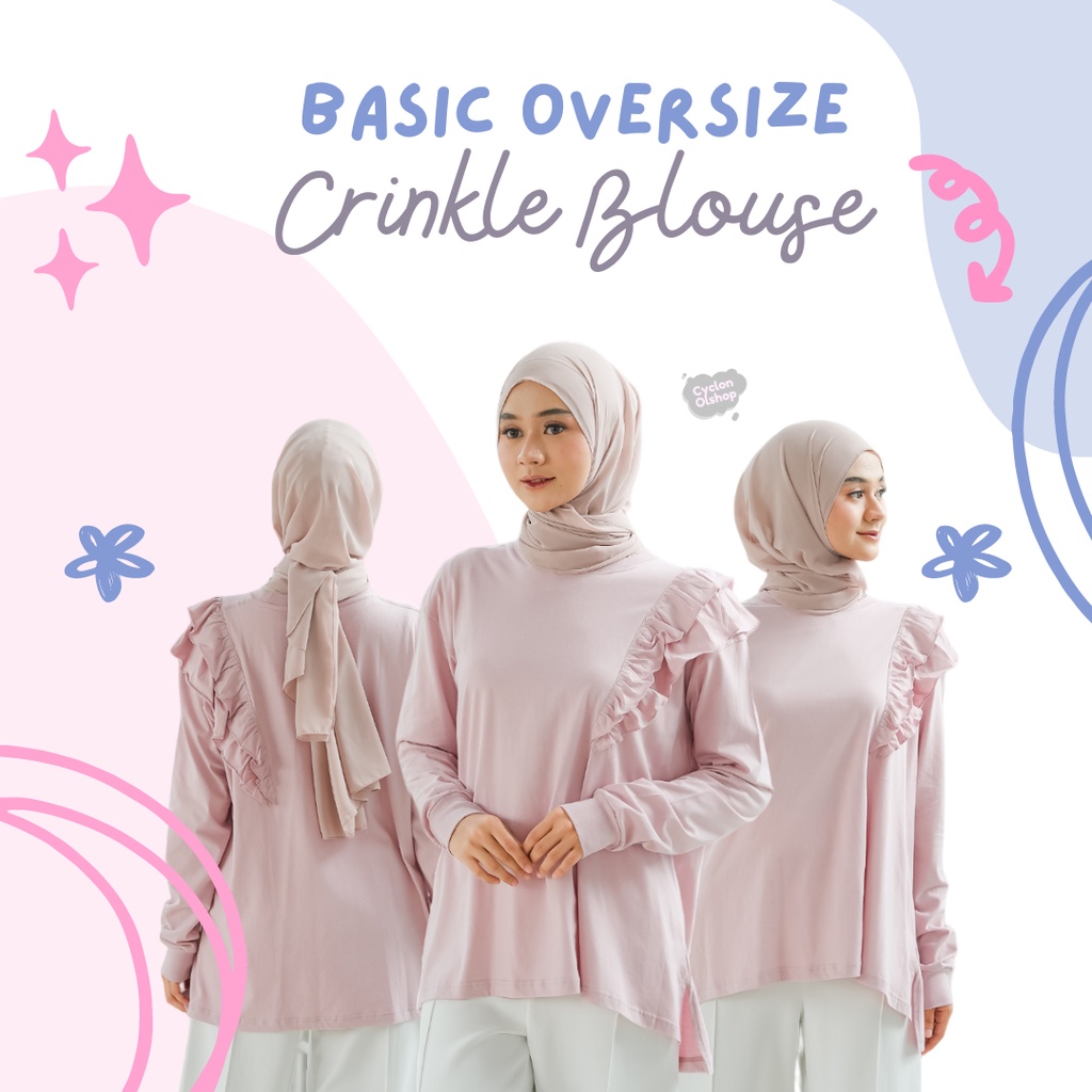 [CYC | COD] REAPICT | Kaos Basic Oversize Crinkle Rempel XXL | Cotton Combed | Atasan Trend Wanita Murah Best Seller