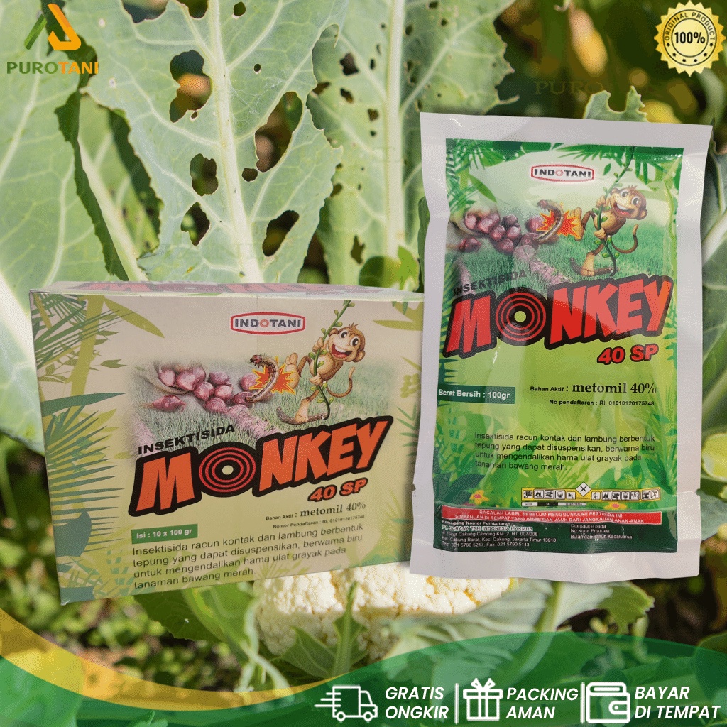 Insektisida Monkey 40 SP Metomil 40% MONKEY 40SP 100GR