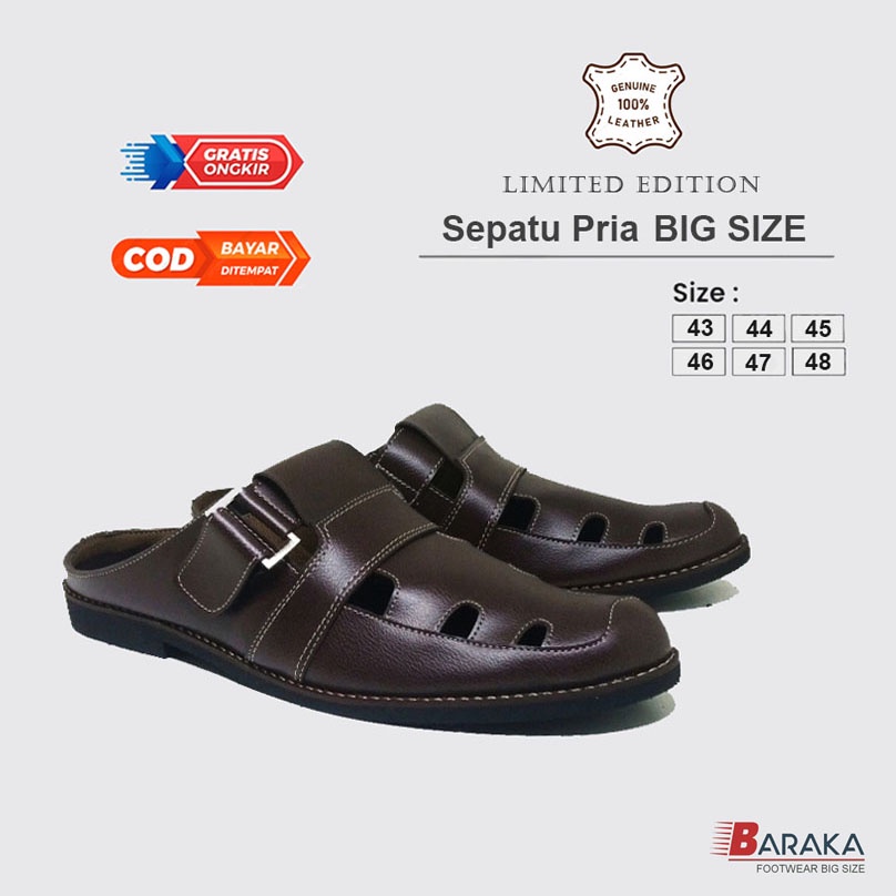 JHONSON BIG SIZE CLASSIC | Sepatu Pria Bustong Casual Formal Ukuran Jumbo Besar ( Asli Kulit )