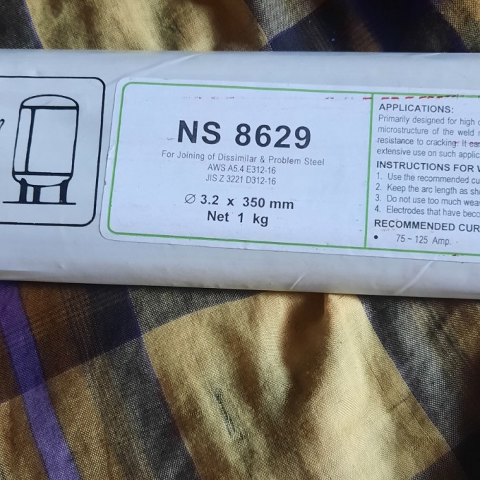 Kawat las problem steel NS8629 3.2m AWS E312-16 NS-8629
