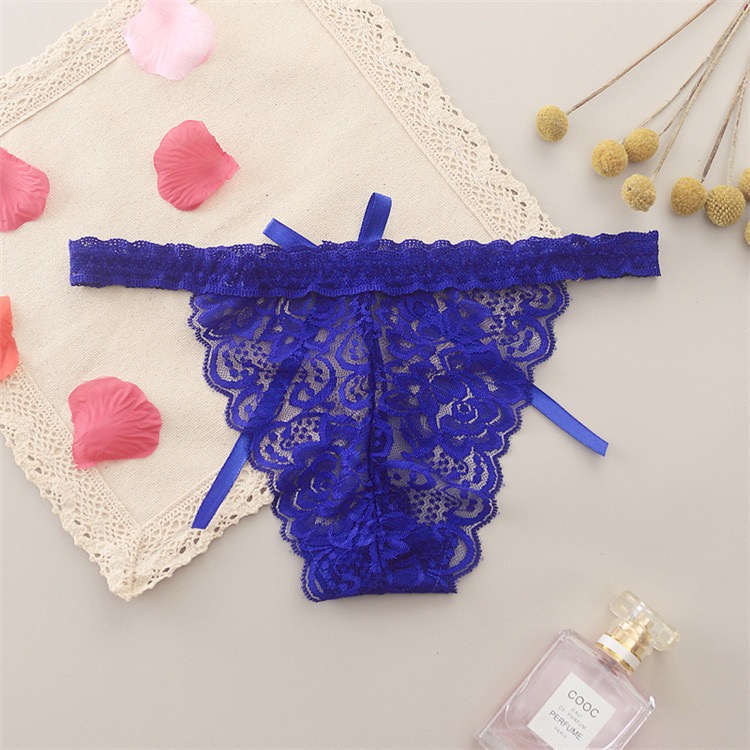 (COD) G-String Wanita Lace Transparan Sexy Celana Dalam  Pola Motif C212