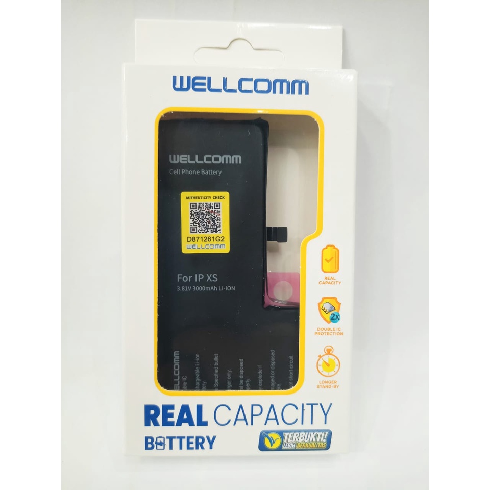 WELLCOMM BATTRAI/BATTERY For IPHONE XS DOUBLE IC ORIGINAL