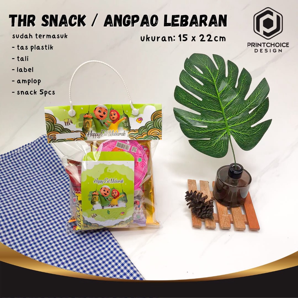 Ukuran 15x22cm Angpao Lebaran / Plastik Snack Lebaran + Isi Snack