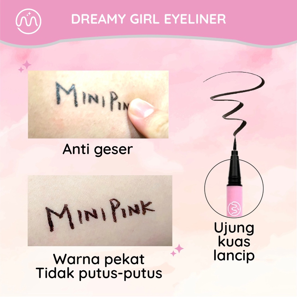 MINIPINK Waterproof Eyeliner - Tahan Lama dan Anti Noda Tahan Air dan Long Lasting MP006