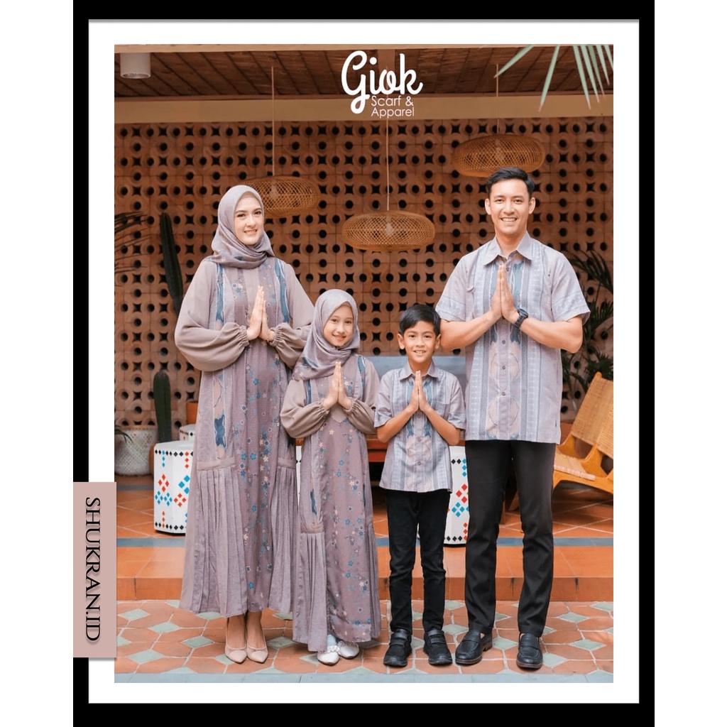 [ GIOK SCARF & APPAREL ] GAMIS KOKO MUSLIM DEWASA SARIMBIT KELUARGA SERI LEBARAN SHEMA SERIES (LD 10