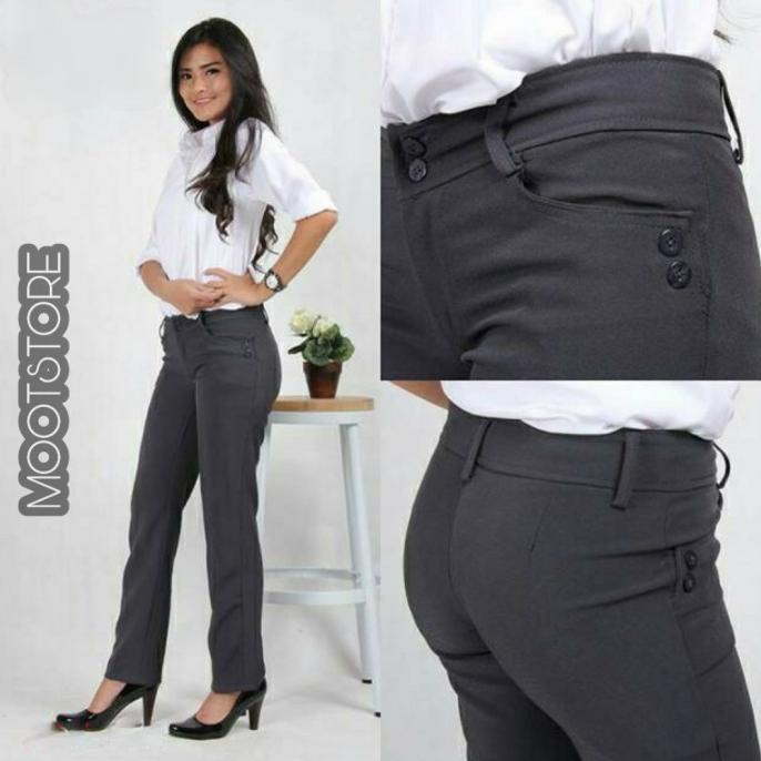 Celana Kantor Wanita Premium Celana Formal Bahan Dasar Kain Ada Jumbo