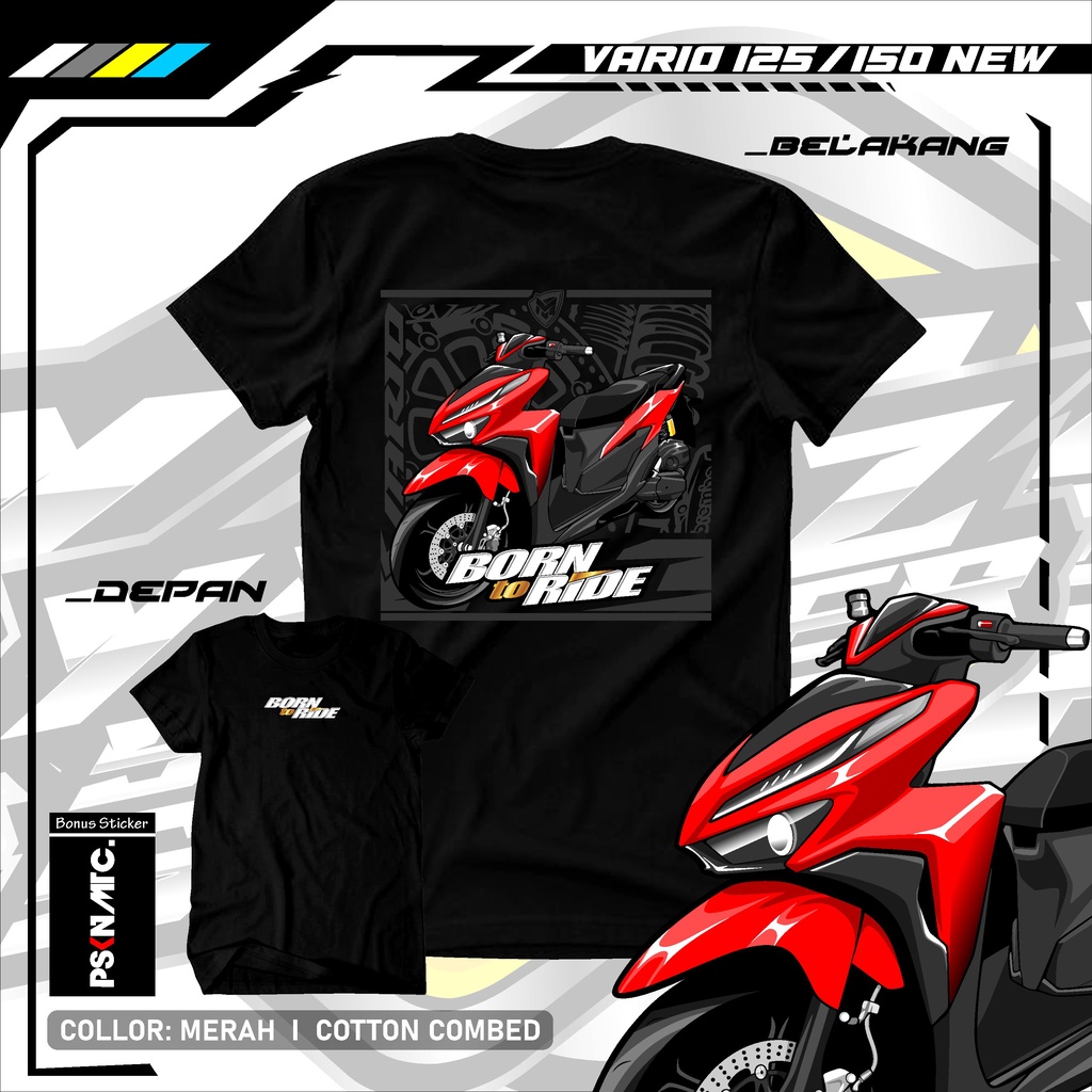 KAOS VARIO 125/150 NEW- Kaos Distro Pria Wanita Original Custom Desain Motor VARIO 125/150 NEW -Baju