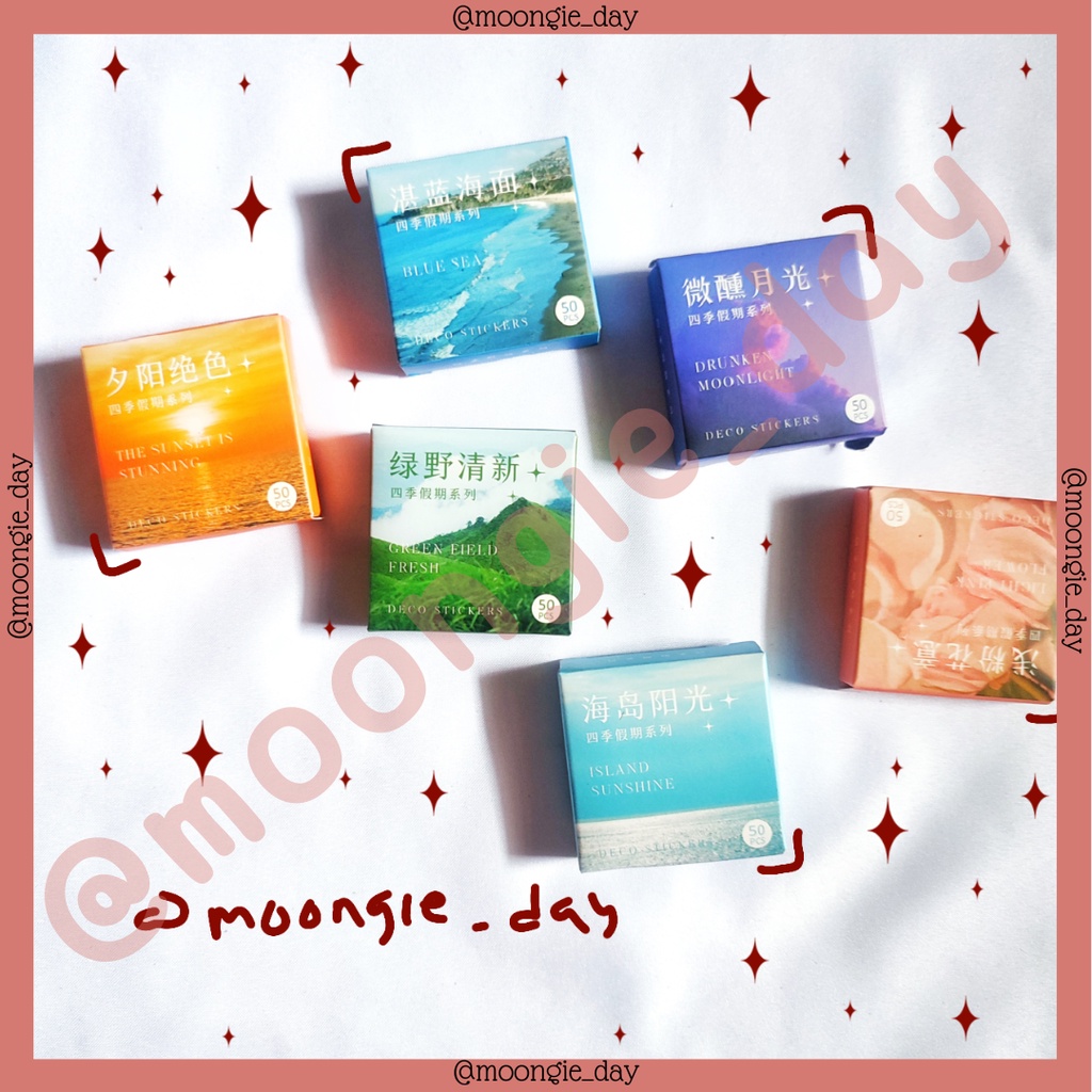 

45 - 50 PCS/BOX STIKER KERTAS TEMA SCENERY FOUR SEASONS HOLIDAY PEMANDANGAN VINTAGE BULLET JURNAL LUCU MURAH DIY DIARY POLAROID DECO STRICKERS (POCA)