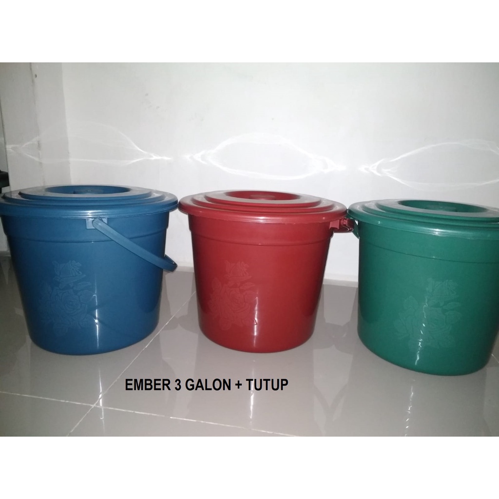 Ember air Plastik /Ember Plastik 3 Galon Dengan Tutup