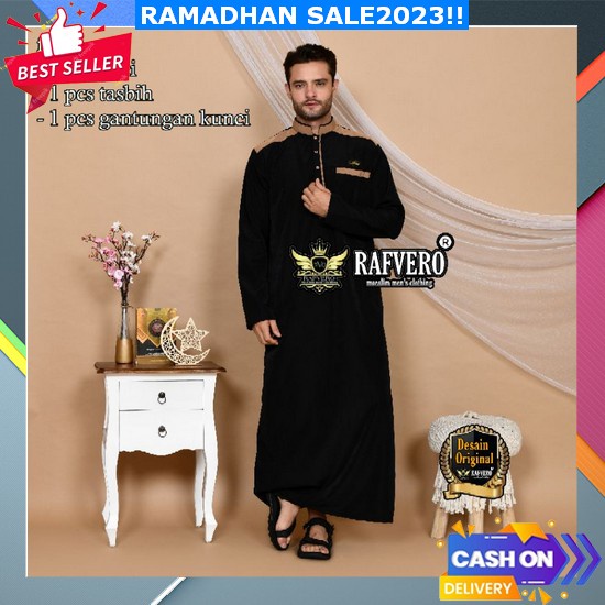 Gamis Pria Jubah Pria Jubbah Al Faan Polos Kancing Kotak Jubah Gamis Muslim Pria Model Haramain/Alno
