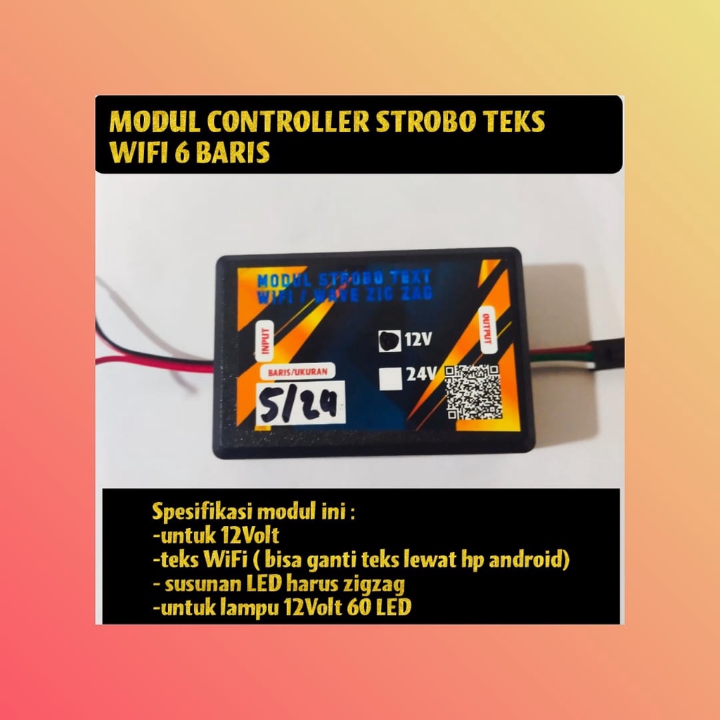 MODUL STROBO TEKS WIFI 6 BARIS VERSI 1 ZIGZAG