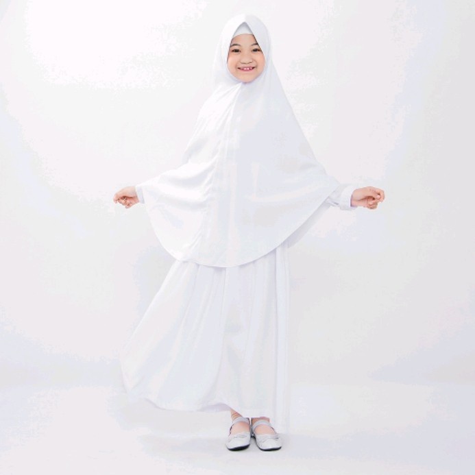 Baju Yuli Gamis anak Lucu bahan adem.. - Putih, XS Termurah H1T1