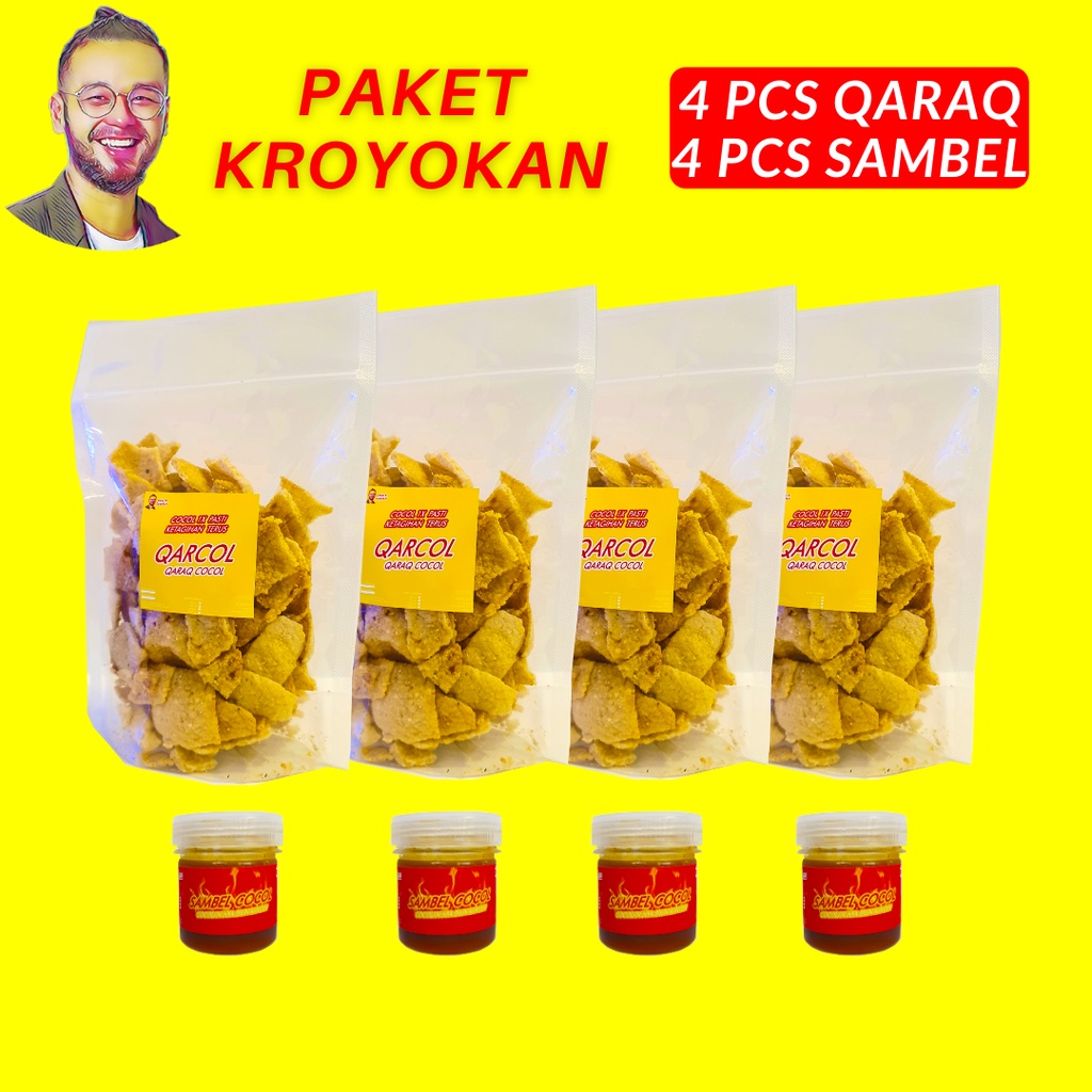 

4 PCS QARCOL Original Gurih Kriuk Lengkap dengan Sambel Cocol ( STANDING POUCH ) PAKET KROYOKAN