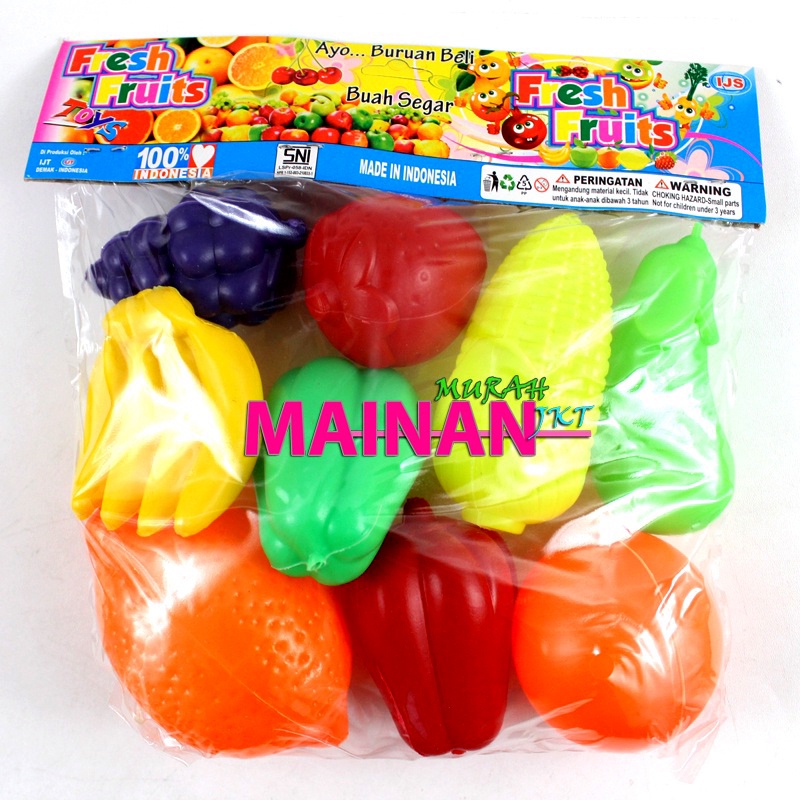 MAINANKEI MAINAN ANAK MURAH BUAH BUAHAN ISI 9 PCS B506 FRESH FRUITS BUAH SEGAR MAINAN ANAK ANAK