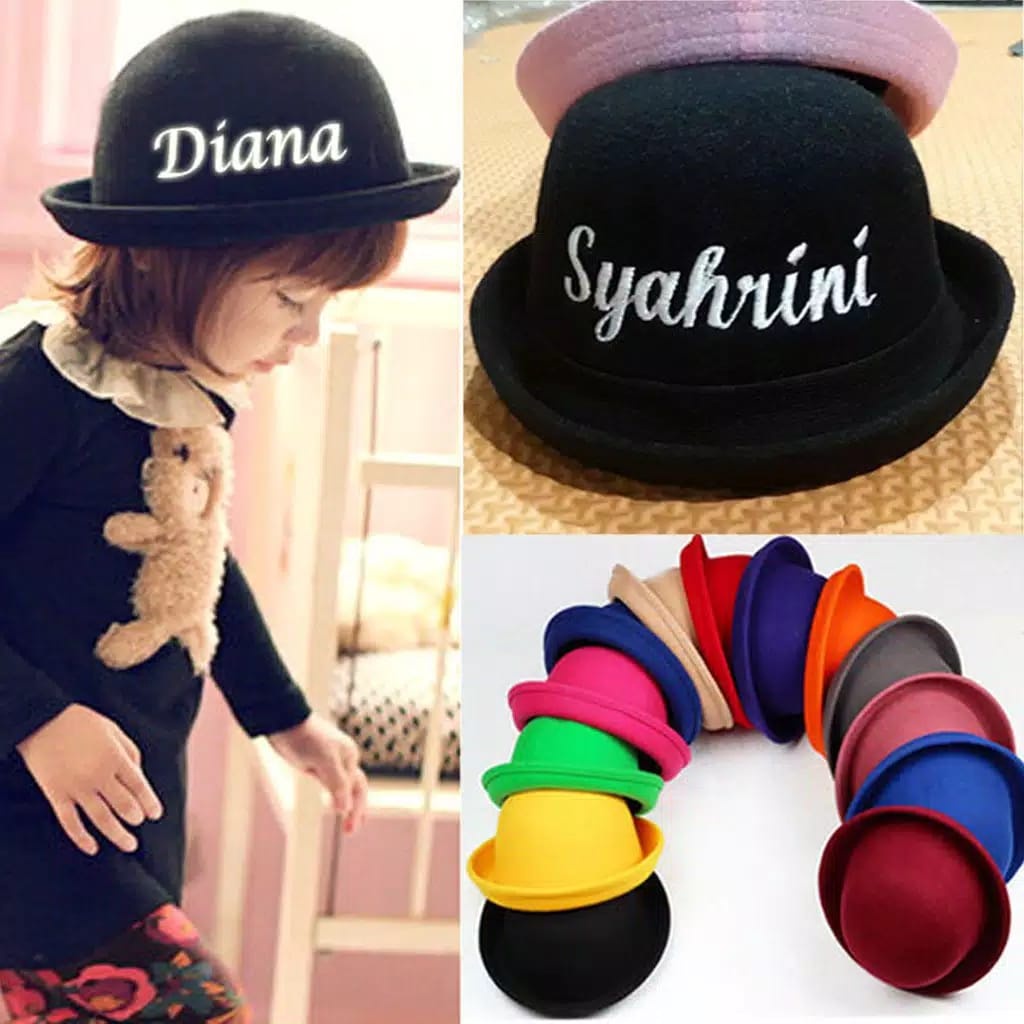 Topi Caplin Bowler Anak Laki Laki Dan Perempuan Riquest bordir Nama