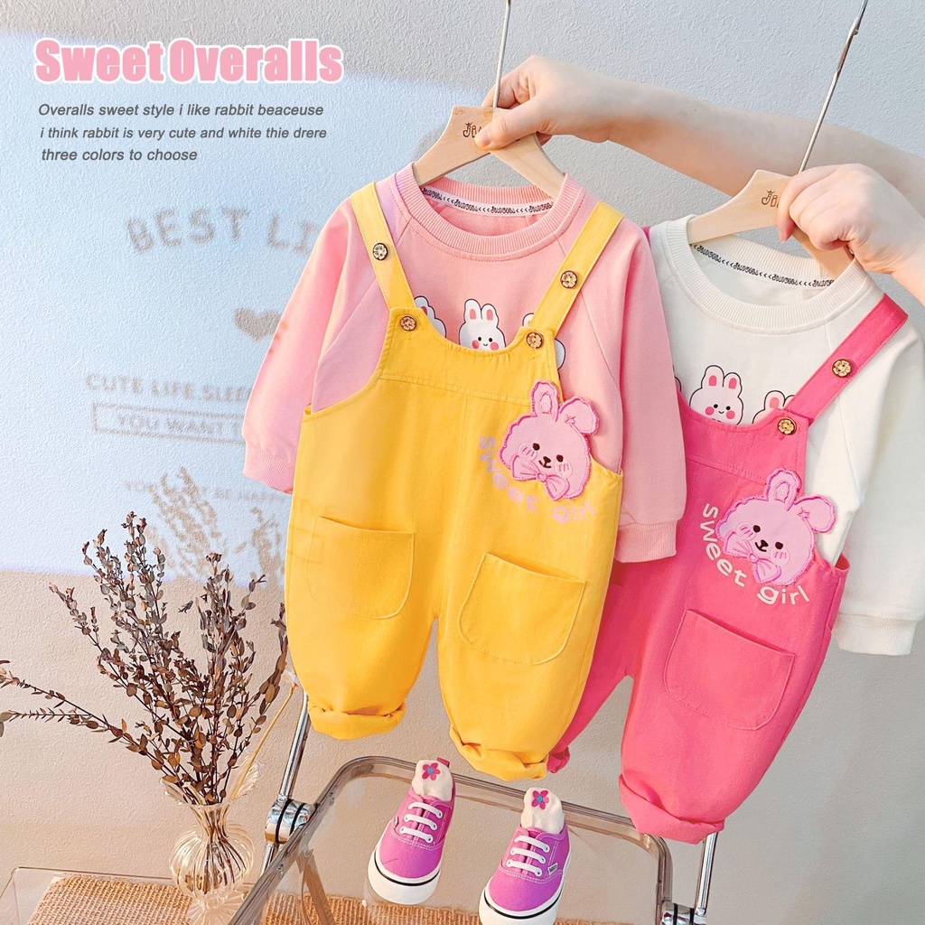 Overall Anak Perempuan Jumpsuit Anak Perempuan Set GRETA Baju Anak Import