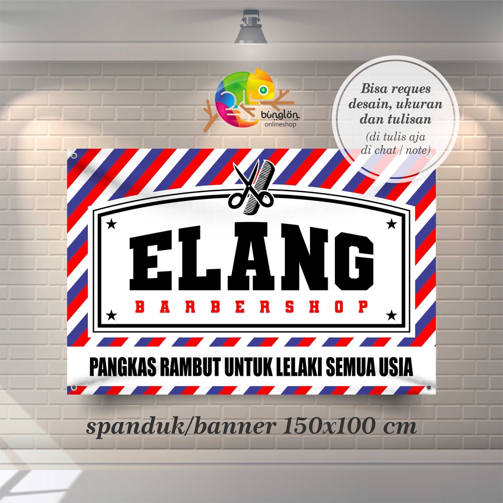 Spanduk, Banner Pangkas Rambut Barbershop