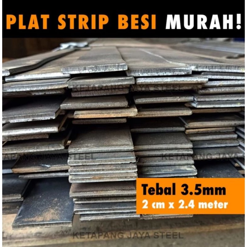 Plat Strip Besi 3.5mm (2.8mm) x 2 cm x 2.4 meter