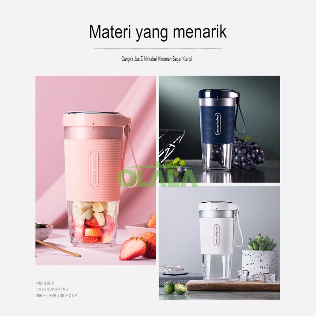 BLENDER GELAS JUICER PORTABLE 4 MATA P1SAU 300ML LOW WATT 40W SERBAGUNA OLL-XH03