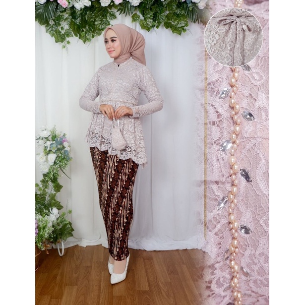 Permata Olshop / Setelan Kebaya Tunik Miring Nayla NK / Kebaya Wisuda / Kebaya Modern / Kebaya Busui / Kebaya Payet / Kebaya Remaja / Kebaya Pesta Kondangan / Kebaya Brukat