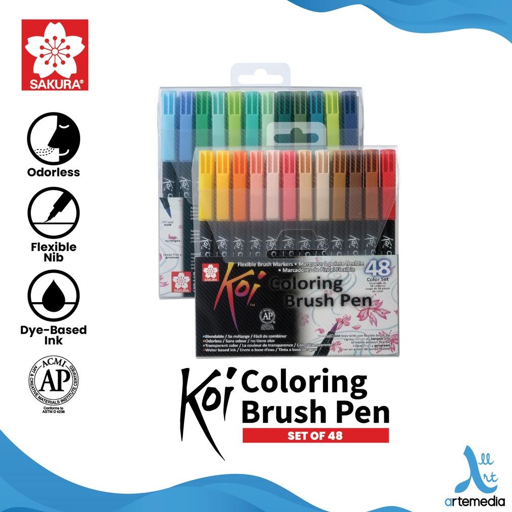 

Brush Pen Sakura Koi Coloring Brush Pen Set 48 Pena Kuas Warna