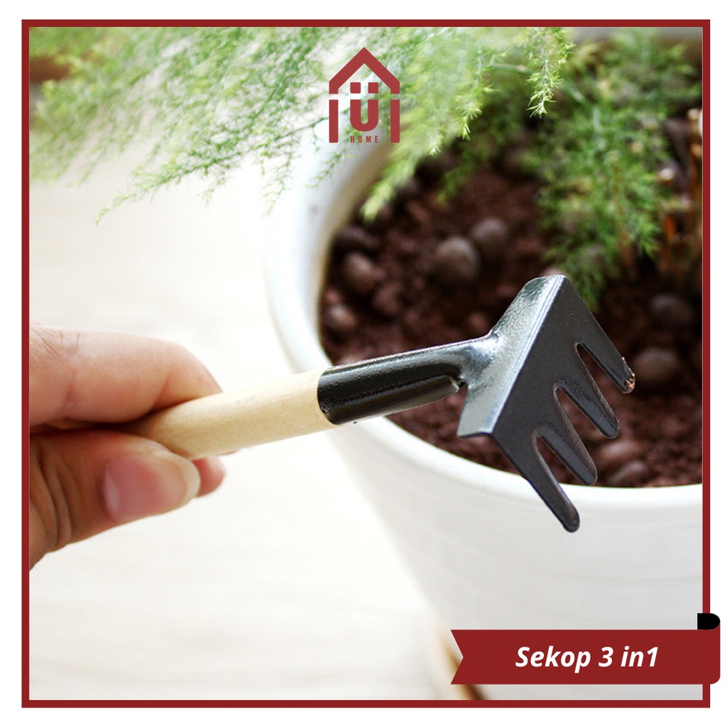 UNISO - SEKOP SET ALAT BERKEBUN 3 IN 1 / SET ALAT BERKEBUN / ALAT BERKEBUN MINI 3 IN 1 / SEKOP GARPU CANGKUL MINI SET