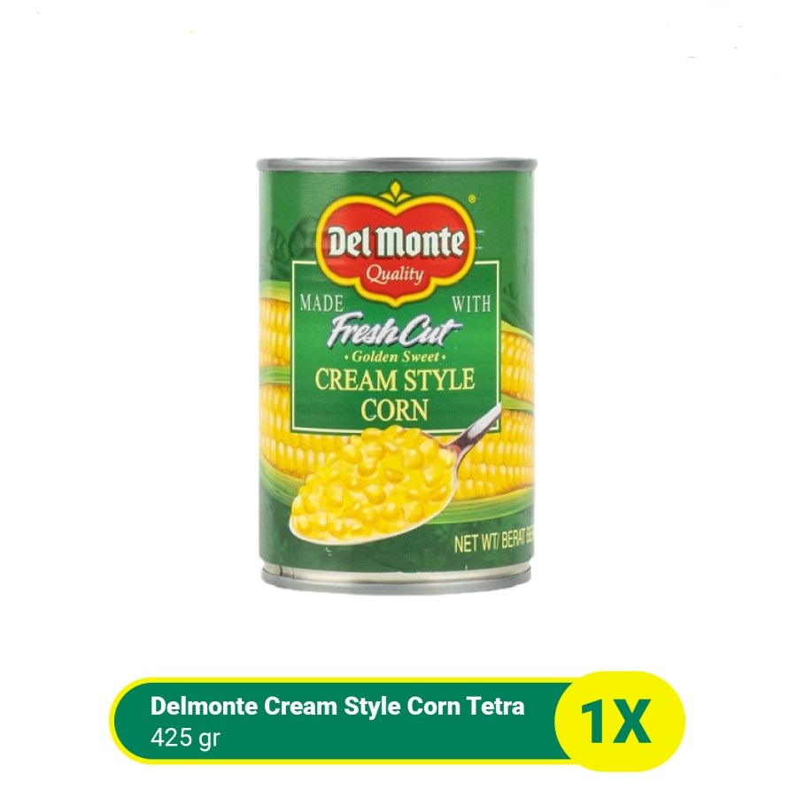 JAGUNG KRIM DELMONTE CREAM STYLE CORN 425GR KALENG DEL MONTE