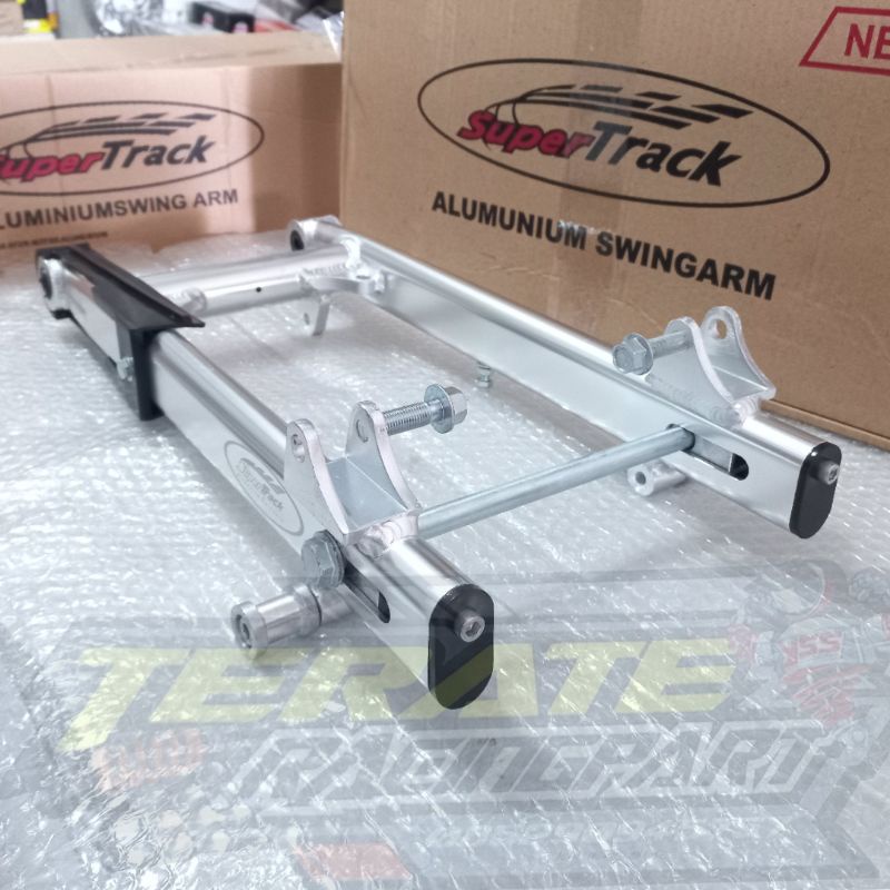 Swing Arm porok belakang Supra X Grand C70 Prima Star Supertrack Oval model B-pro Silver polis