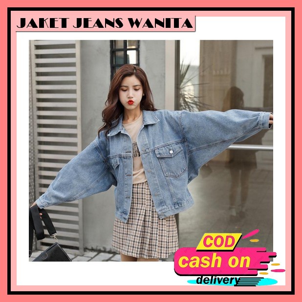 Jaket Wanita Korea Import Cwe Distro Cewek Jins Uo554 Jaket Levis Lo71 Jaket Jeans Mutiara Kode L 93