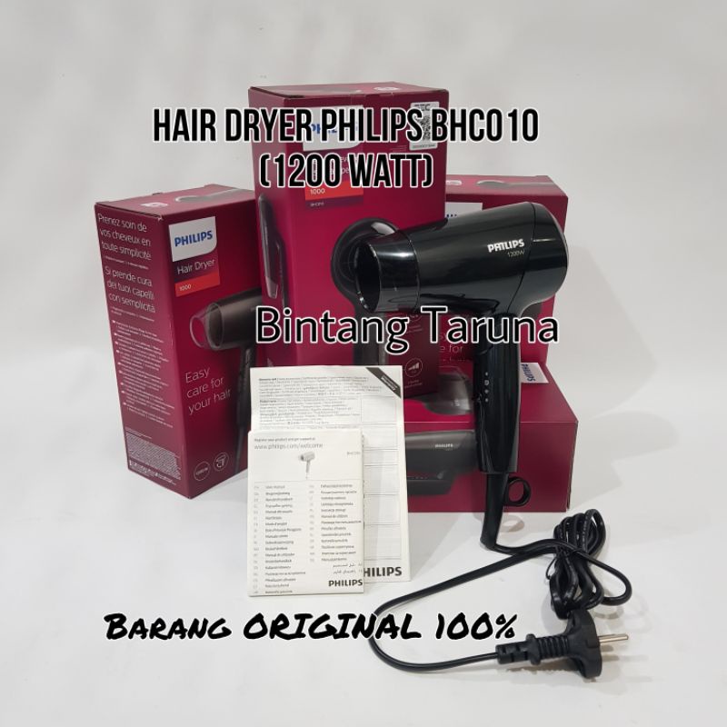 Pengering Rambut Philips BHC010 Hair dryer Philips BHC010 HITAM Dry Care Philips BHC010