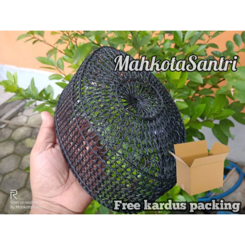 PECI ROTAN HITAM POLOS/SONGKOK/KOPYAH ROTAN