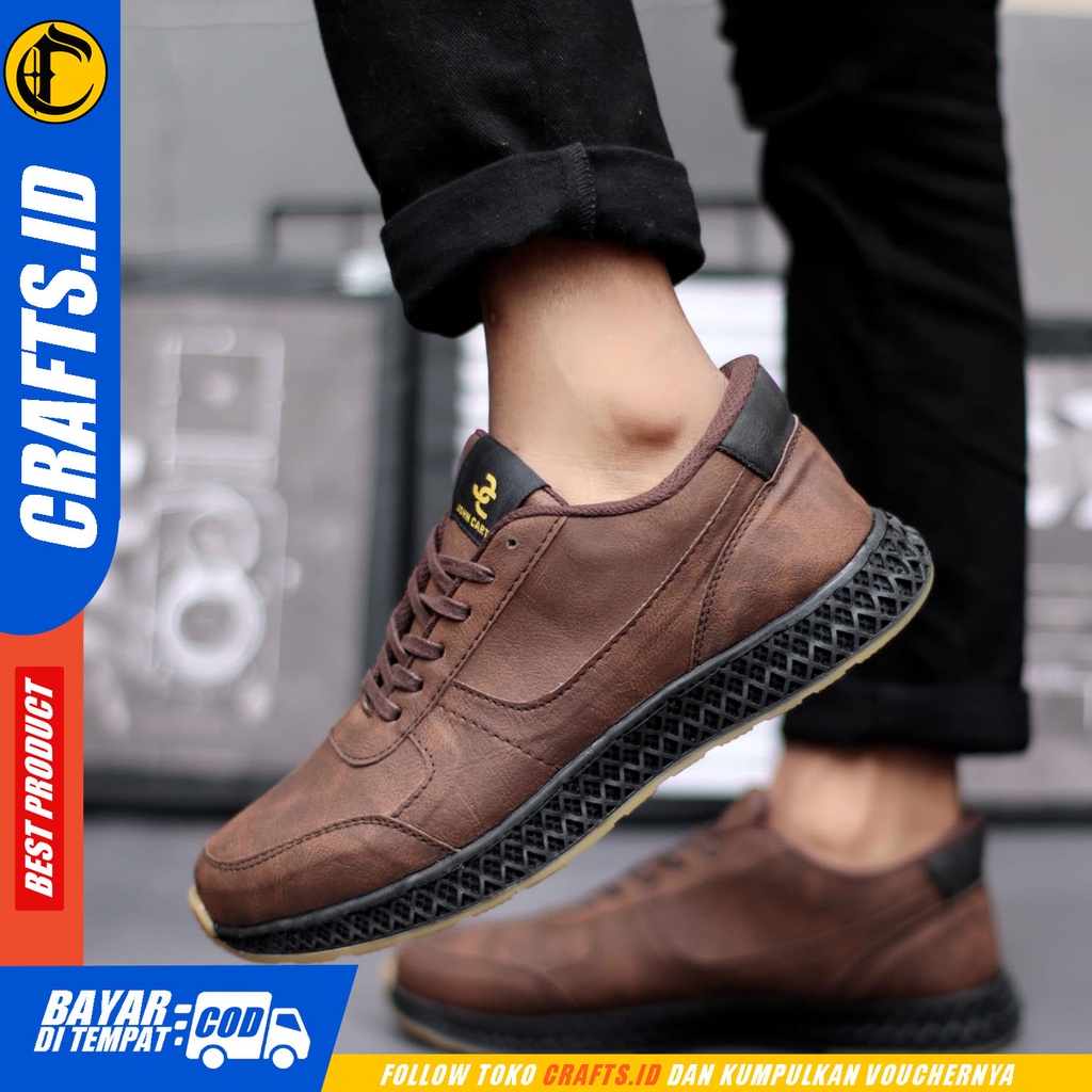Sepatu Sneakers Pria Hitam Casual Crafts Cerberus