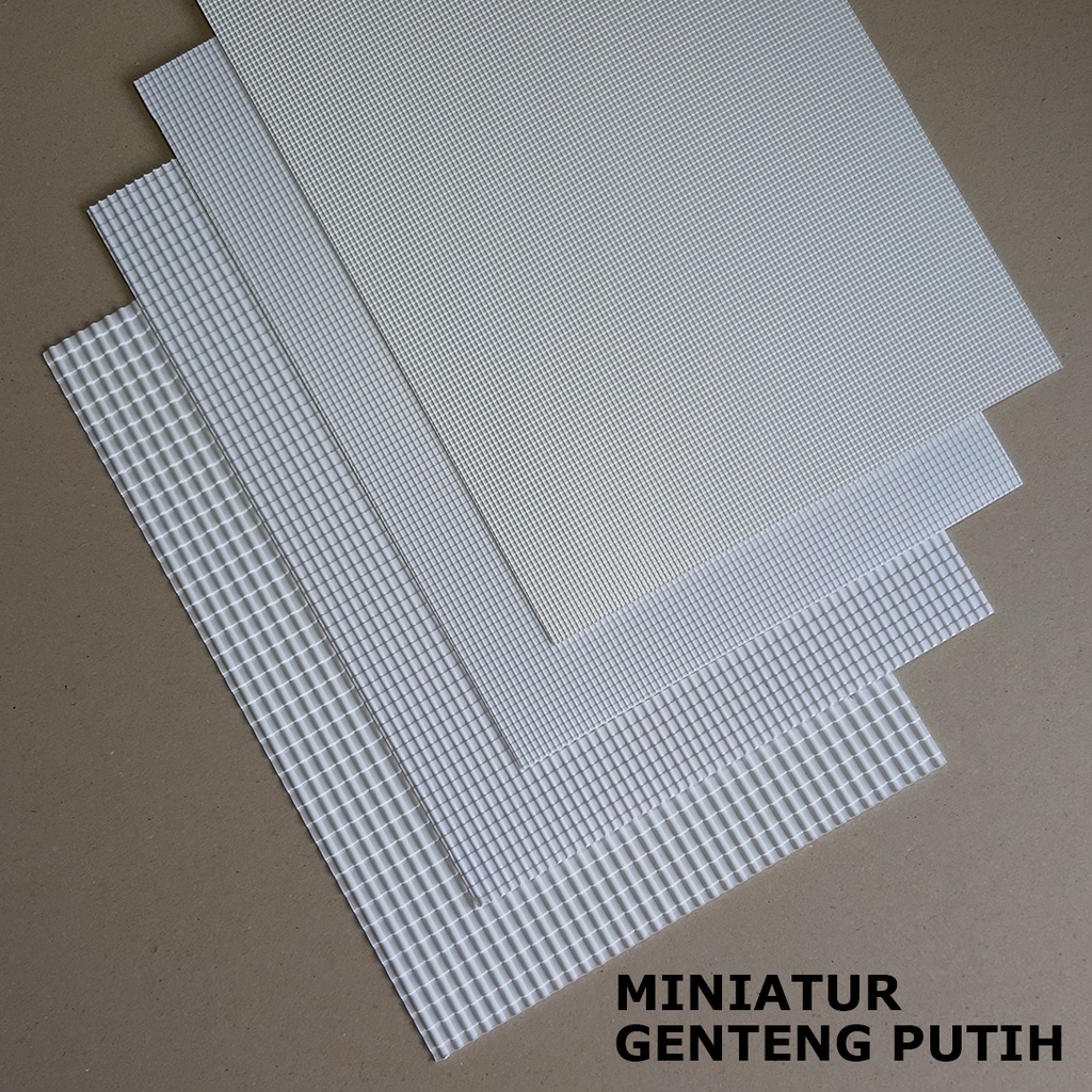 

[MR] ABS Plastic Tekstur Timbul / Motif Genteng / Atap Putih Berskala #1