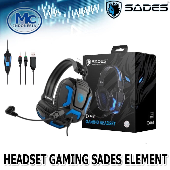 HEADSET GAMING STEREO MULTI PLATFORM SADES ELEMENT