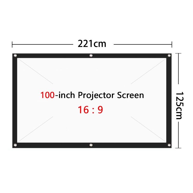 Layar Proyektor Portable 100 inch/Kain Layar Proyektor/Screen Projector/Projector Screen Portable