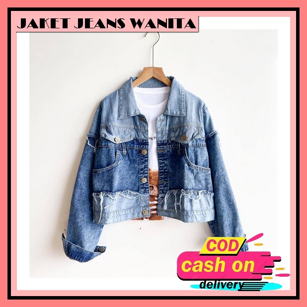 Jaket Jeans Wanita Crop Import Jins Wanita Jacket Jens Kekinian Cewek Terbaru Jket Jen Levis Termura