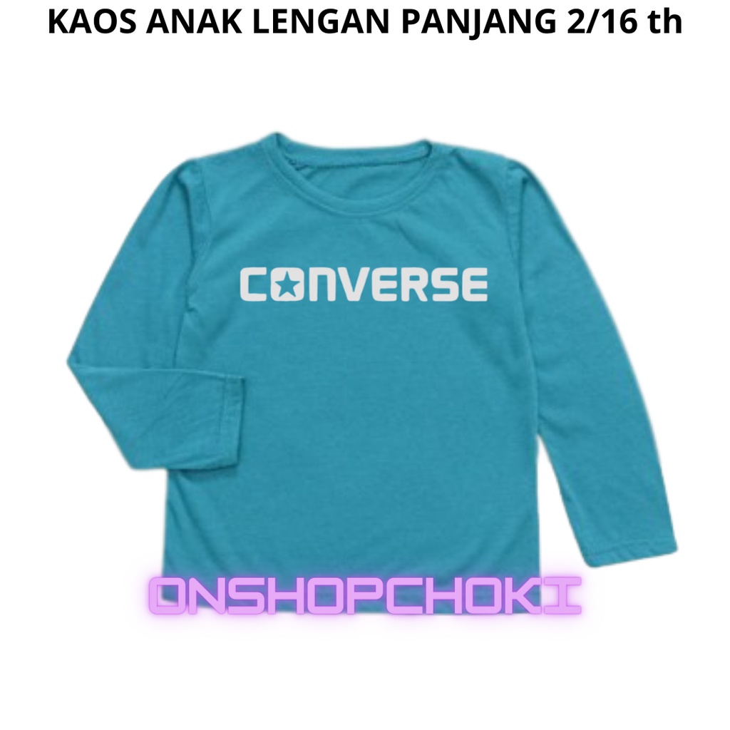 Kaos Anak Lengan Panjang Gambar CONVS3 Unisex Cowok Cewek Usia 2-16th Kaos oblong anak lengan panjang