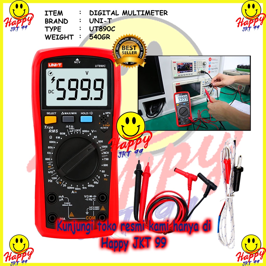 [ HAPPY JKT 99 ] AVOMETER DIGITAL UNI-T TYPE MULTITESTER UT890C UT 890 C UT890 890C