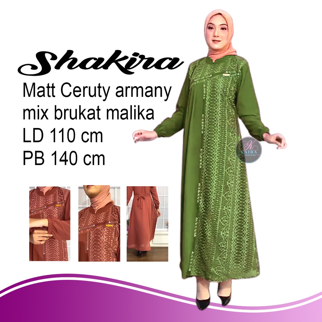 Shakira Dress Gamis Lebaran dan kondangan Fashion Muslim Wanita Terbaru By Mugfa LD 110 BY Mugfa