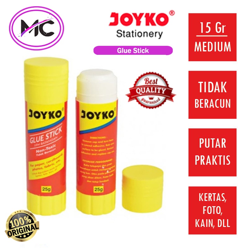 

Lem Kertas Stick Joyko 8gram Glue Stick Cocok Untuk DIY Anak Aman Murah Harga Per Pcs