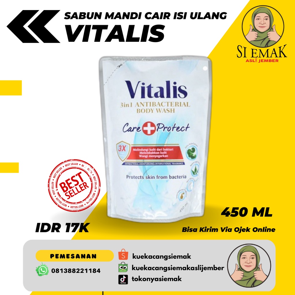 Vitalis Sabun Mandi Cair Refill 450 ML